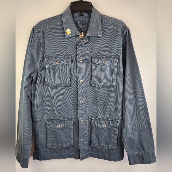 OPB Men's Slate Utilitarian Zip/Snap Front Corduroy Collar Medium Weight, sz MD - Picture 1 of 9